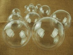 Small-Jumbo Clear Plastic Balls Orbs Spheres Bola Hanging Ornaments Party Favor