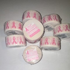 Breast Cancer Awareness Ribbon Streamers Pink White Crepe Paper Decor 9 rolls
