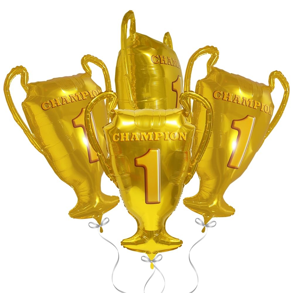 Gold Championship Trophy Balloons, Champion The First Prize Sport Foil Balloo…