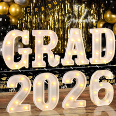 Graduation Decorations 2026, 8 Pcs Marquee Light up Letter Grad 2026 Sign, Gradu