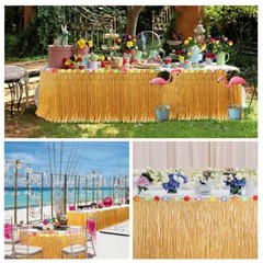 Luau Grass Table Skirt 9ft for Hawaiian Party Moana Theme Tropical Birthday P…