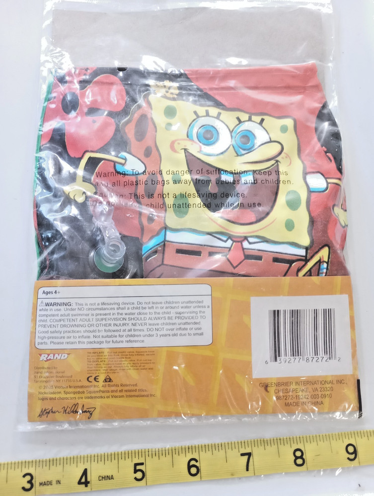 Spongebob Squarepants inflatable arm floaties sealed