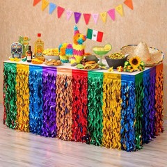Cinco De Mayo Decorations 2 Pack Fiesta Table Skirts Mexican Theme Party Decor