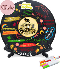 Vinyl Record Birthday Decorations, Happy Birthday Party Favor Sign Poster, Large