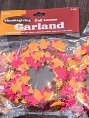 3 Foil Reusable 9′ Autumn Orange-Gold Garland Leaf Fall Decor Thanksgiving