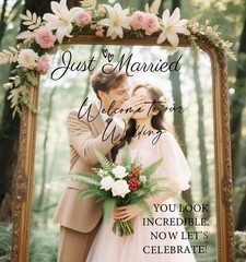 3 Pcs Welcome to Our Wedding Mirror Sign Decal,Vinyl Lettering Size1, Black