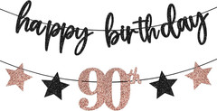 12PCS 90Th Birthday Decorations for Women, Rose Gold Vintage 1936 Happy 90Th