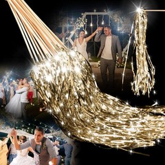 24 Pcs Lighted Wedding Wands LED Tinsel Wands Light up Streamers