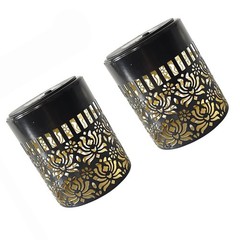 Black Iron Solar Mandala Light for Patio For Garden Wall Fence Outdoor Use