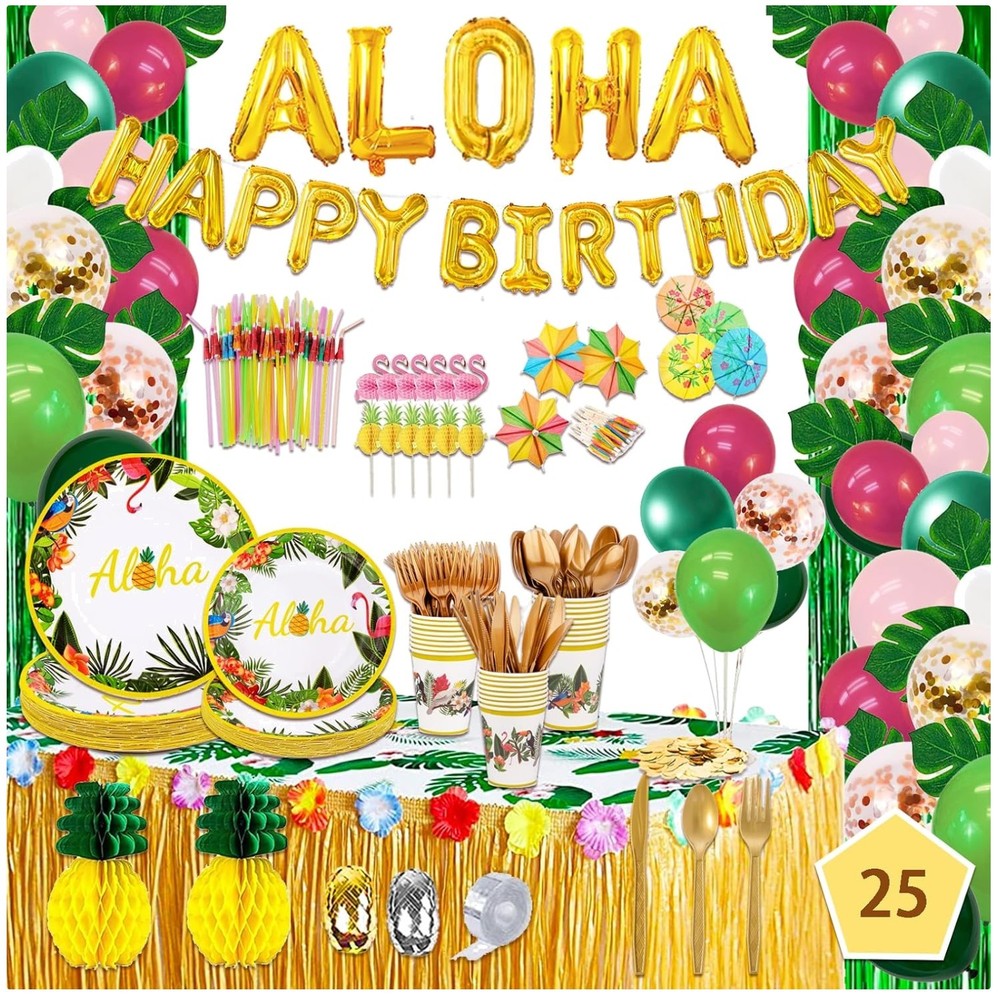 Hawaiian Luau Party Decorations Set – 323 Pieces