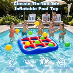 Pool Games Set- Tic-Tac-Toe Inflatable Pool Toys with 10 Balls Fun Summer Swi…