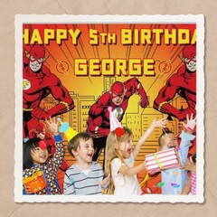 Superhero cartoon character Backdrop Birthday Party Room Decorations Photo Booth