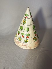 Birthday Cone Party Hat, Paper, Vegetable Pattern, 5 hats