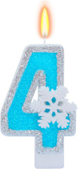 Blue Frozen Birthday Party Decorations, White Snowflake Number Candles 0-9, Kids