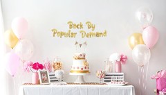 Pre-Strung Back By Popular Demand Gold Glitter Banner – Welcome Small,