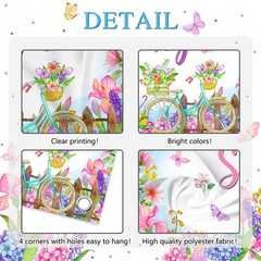 Hello Spring Banner Photo Backdrop 6 x 3.6 ft Colorful Floral Easter Holiday Par
