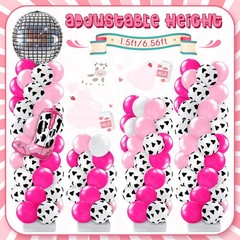 2 Sets Disco Cowgirl Balloon Column Stand Kit with 4d Cowgirl Hat Boots Disco…