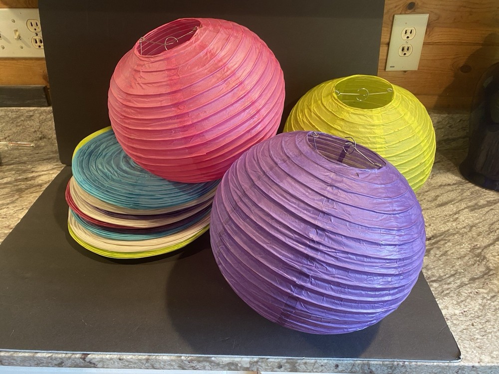 21 Colorful Paper Lanterns Multi-Color Chinese/Japanese Hanging round 12 Inches