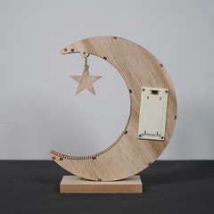 Ramadan Eid Mubarak Moon Castle LED Light Wooden Muslim Islamic Party Decoration