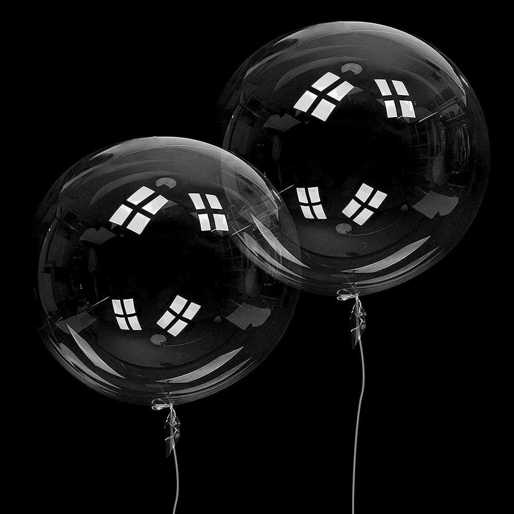 50 Packs BoBo Balloons 20 Inch Clear Balloons For Stuffing Led Light Up Bubble B