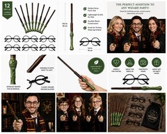 6 Pack Wizard Wands with 6 Round Wizard Glasses – Plastic Costume for -Themed…