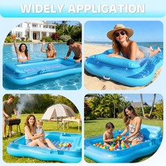 Inflatable Tanning Pool Lounger, 71″x48″ Tanning Bed Pool Floats w/Pillow & C…