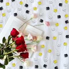 Number 50 Metallic Confetti Gold Black Silver Birthday Anniversary Table Decor