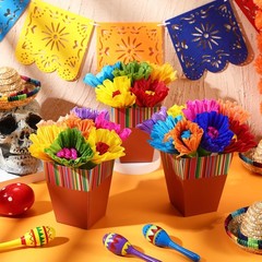 30 PCS Mexican Table Decorations Fiesta Centerpieces Paper Flower Vase Cinco
