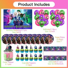 Zombies 3 Party Supplies Set Plates Balloons Banner Tablecloth Cake Toppers