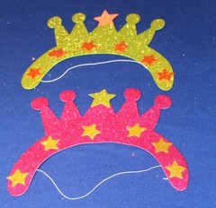 GLITTER FOAM TIARA PRINCESS CROWN HAT HEADBAND COSTUME BIRTHDAY PARTY 10 PACK