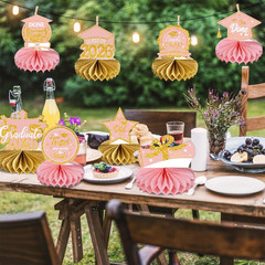 8 PCS Pink Rose Gold Graduation Party Decorations Class of 2026 Rose Gold Congra
