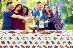 Waterproof Patriotic Puerto Rico Tablecloth Outdoor Birthday Party Decorations