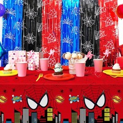 Spider Web Birthday Decorations, 2 Pack Spider Party Supplies 3.3×6.6ft Tinse…