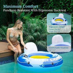 2-Pack River Tubes for Floating Heavy Duty Inflatable Floating Lounger Premiu…