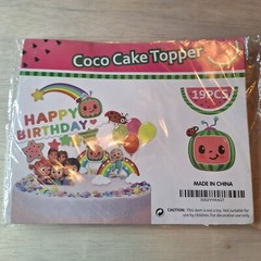 CoCo Melon Happy Birthday Party Supplies Set Balloons Cake Gift Bags Kids