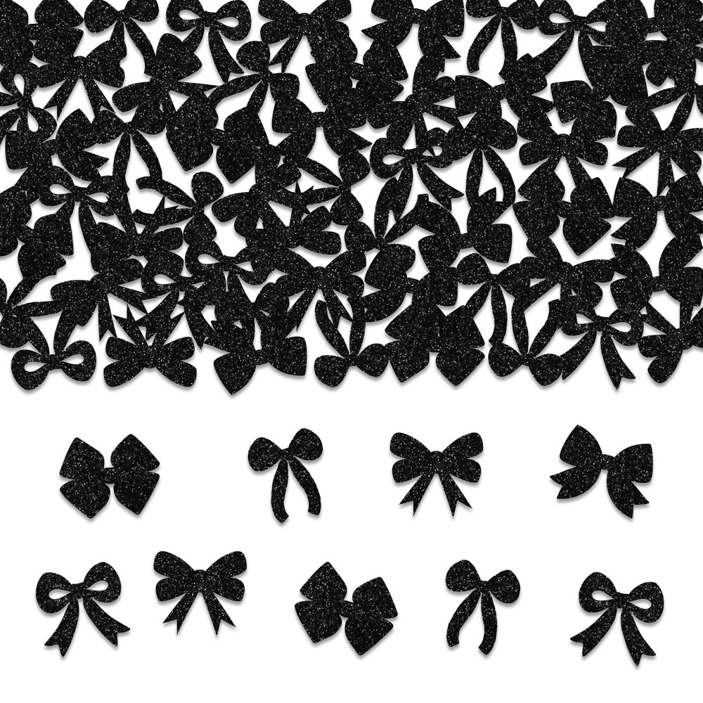 Black White Bow Table Scatter Confetti Paper Decor Birthday Wedding 200 PCS