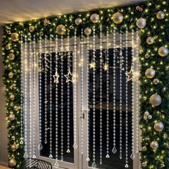 24 Pcs 39″ Clear Acrylic Crystal Garland Strands Beaded Chain for Wedding Decor