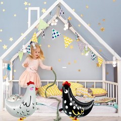 8 PCS Walking Chicken Balloons Aluminum Foil Pet Chicken Decorations for Baby Sh