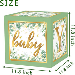Sage Green Baby Boxes Eucalyptus Safari Baby Shower Decorations 4PCS Eucalyptus