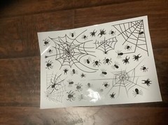130 / 6 Sheet Halloween Bat Spider Stickers Window Decorations Spooky Party