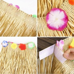 Natural Grass Table Skirts for Luau Party