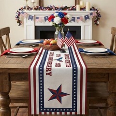 4th of July Patriotic Table Runner 250th Anniversary Decor USA Flag 1776 2026