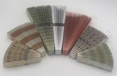 Set 7 Paper Party Fans Hanging Decorations Multi Colors Patterns Foil Sturdy New