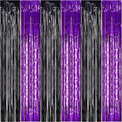 3Pcs White Metallic Tinsel Foil Fringe Curtains, 3.28Ft X 6.56Ft White Photo Boo