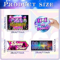20 Pieces 70s Party Sign Disco Party Decorations Funny Disco Decor 1970s Decorat