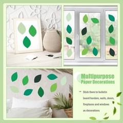 200 PCS Paper Leaf Cutouts 4 Inch Green Leaves Shapes Bulletin Board Decor