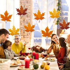 Fall Thanksgiving Hanging Swirls Maple Leaf Foil Ceiling Decor Party 8 PCS