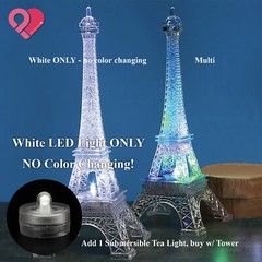 WHITE LED Acrylic Eiffel Tower Night Light Wedding Party Centerpiece Cake Topper