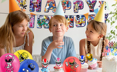 Power Rangers Birthday Party Decorations Set Balloon Banner Cake Topper for Kids