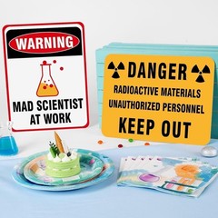 9PCS Vibrant Science Party Decorations – Mad Scientist Theme for Kids’ Birthdays